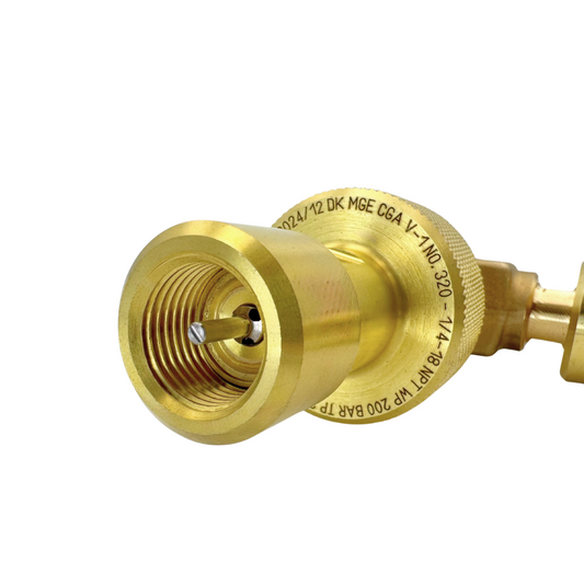 CONECTOR TIPO ANGULO PARA VALVULAS CO2 RPV 1/4''-18 NPT - MÜLLER