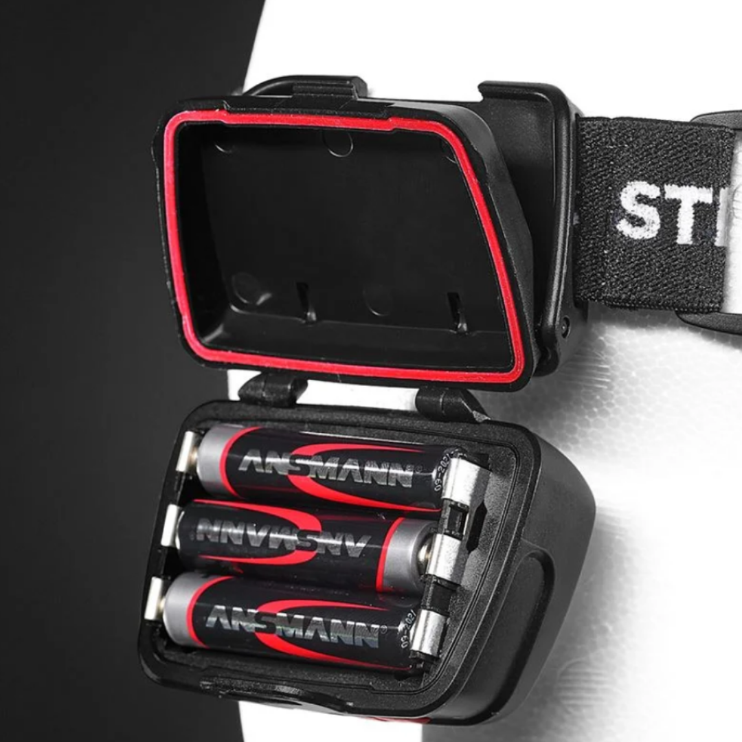 Linterna frontal LED Strauss manos libres, sensor de encendido sin contacto, ideal para minería, construcción y trabajo nocturno