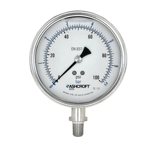 ASHCROFT 8009S STAINLESS STEEL PRESSURE GAUGE - 1/2 NPT