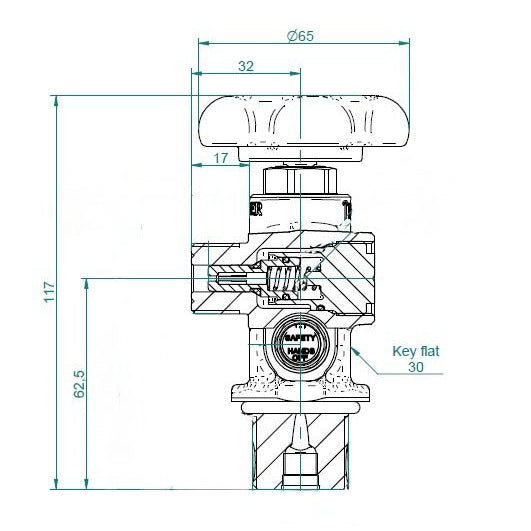 VÁLVULA DE PRESIÓN RESIDUAL EN LATON PARA CO2 - MULLER