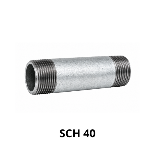 Niple de hierro galvanizado CED 40 - Vista frontal