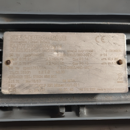 MOTOR CON CAJA REDUCTORA 0.75 KW