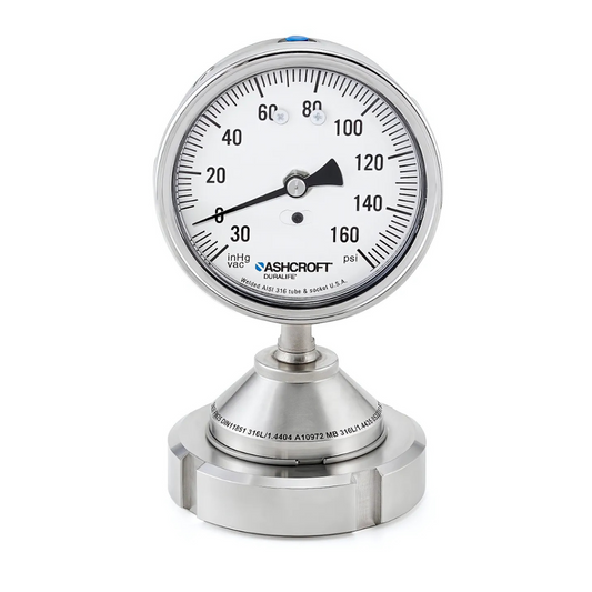 MANÓMETRO DE ACERO INOXIDABLE CONEXIÓN TIPO DIN - ASHCROFT 1033 - DIAL 3.5"