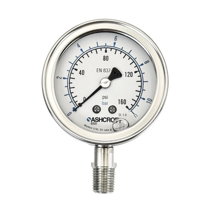 MANOMETRO DE ACERO INOXIDABLE ASHCROFT 8009S - 1/2" NPT
