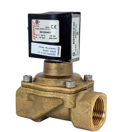 VALVULA SOLENOIDE DE DIAFRAGMA EN LATON FORJADO - GEMU 8253
