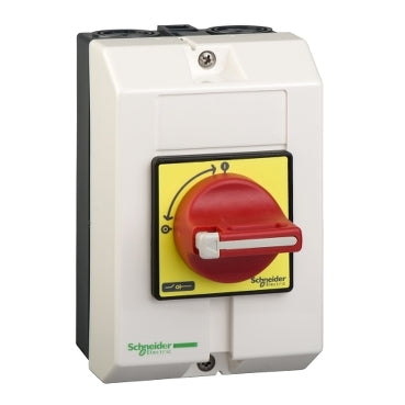 Schneider Electric VCF1GE Square D Interruptor Seccionador Tripolar 25A 690V IP65 Paro de Emergencia - Vista frontal

