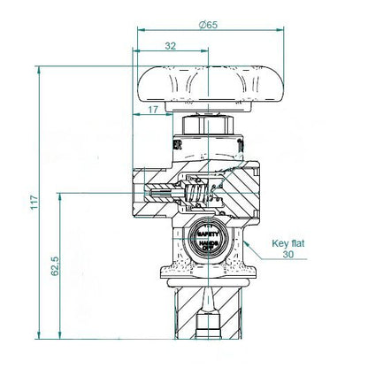VÁLVULA DE PRESIÓN RESIDUAL EN LATON PARA CO2 - MULLER