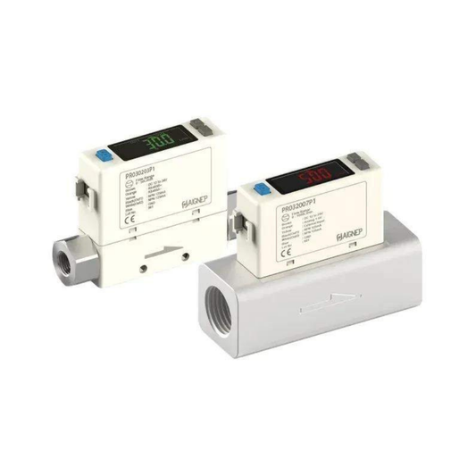 Sensor de flujo y presión 4-20 mA 0-500 mL Aignep - Vista frontal