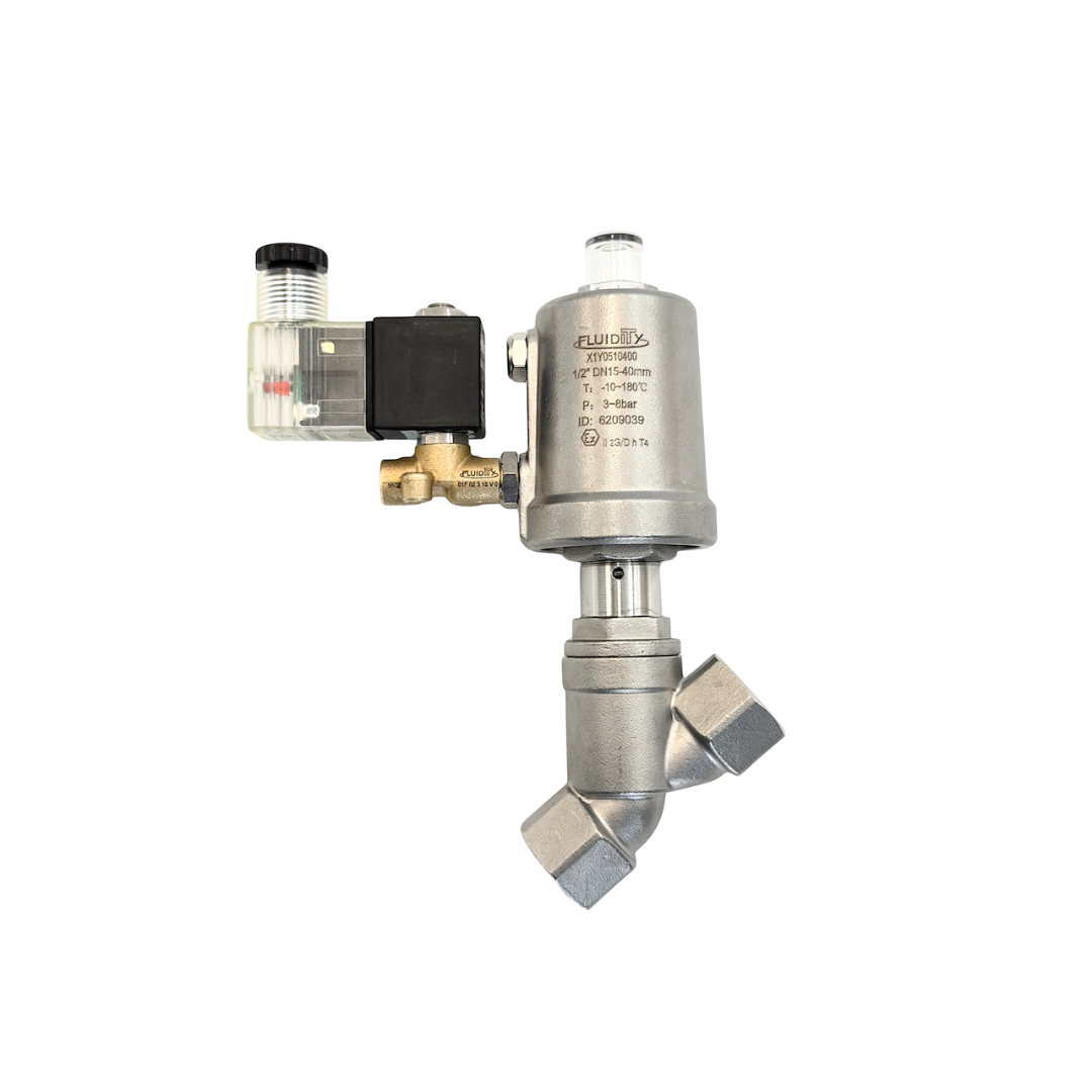Válvula solenoide accionamiento directo 3/2 NO 1/8 con bobina Aignep - Vista frontal