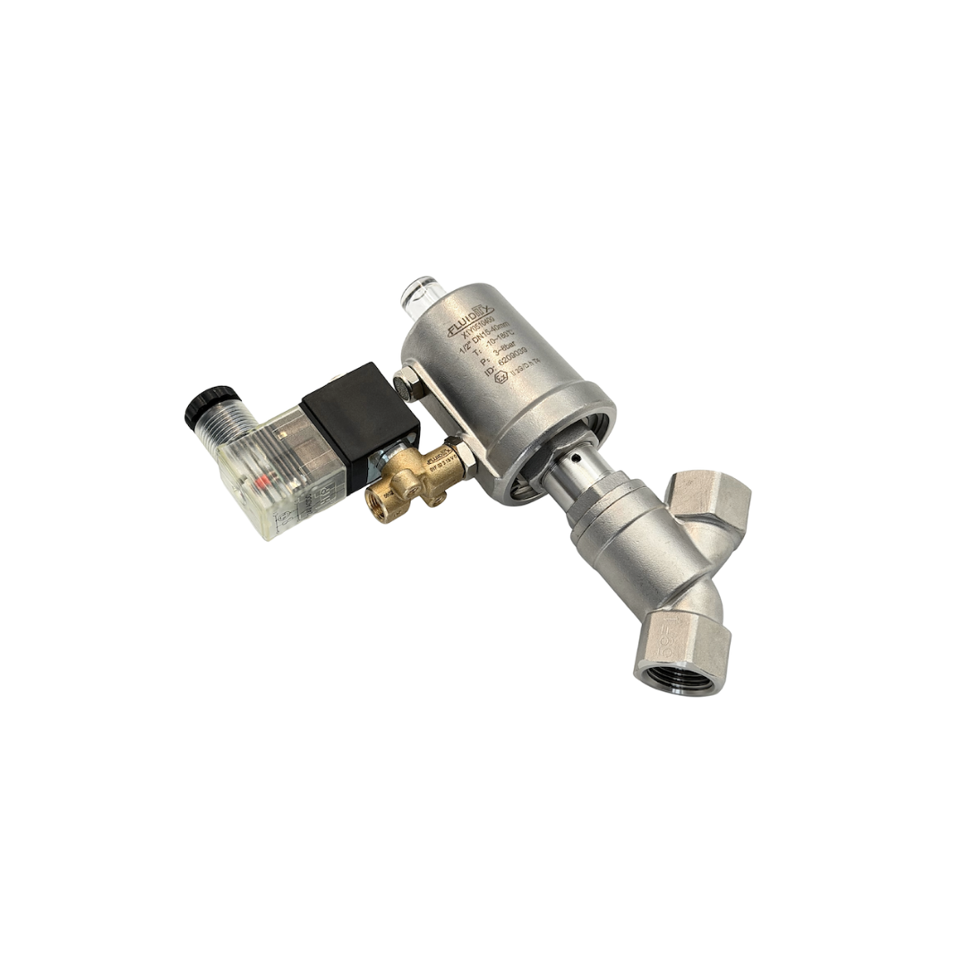 Válvula solenoide accionamiento directo 3/2 NO 1/8 con bobina Aignep - Vista lateral