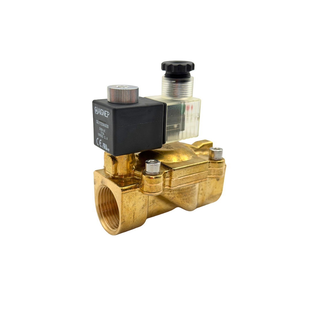 Válvula solenoide servoaccionada conexión 1 accionamiento indirecto con bobina Aignep - Vista frontal