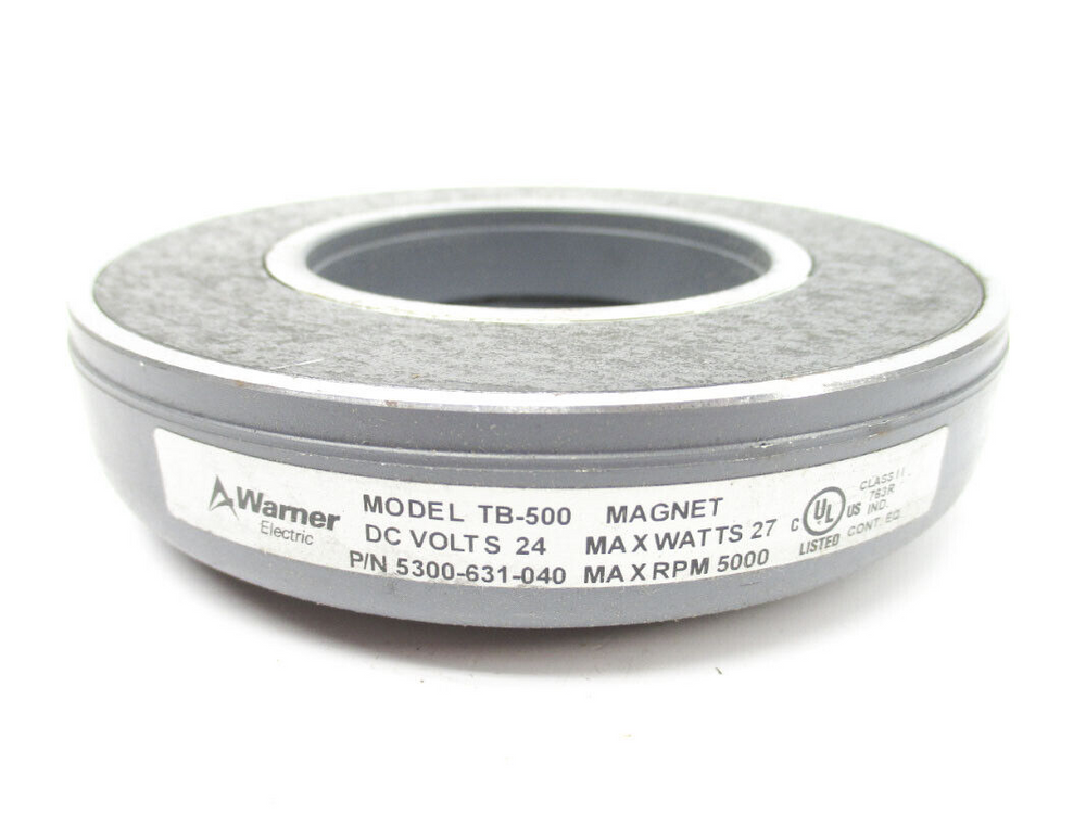 Warner Electric 5300-631-040 Ensamble de Imán Freno de Tensión Serie TB-500 24V DC Inside Mounted - Vista frontal